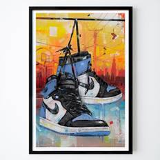 Hobby Poster: Jordan1 UNC toe powerlines art by Ilse Kauffeld