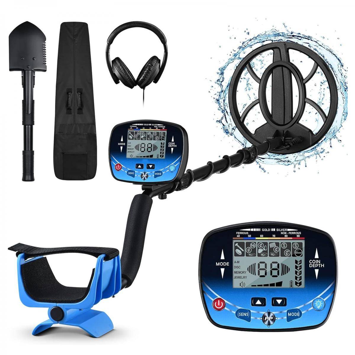 KENTFAITH Metal Detector for Adults Professional - Updated Professional Gold Detector for Treasure Hunt, 10" Search Coil 5 Detection Modes IP68 Waterproof, Strong Memory Mode, High Accuracy with Headphone