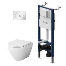 AM.PM Spirit 2.0 Toilet Set With Flush Plate