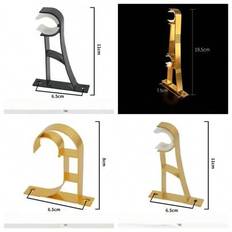 [Stabilt stöd] Gyllene gardinstångsfäste, enkelt och praktiskt, robust och hållbart, gör gardininstallationen enklare (med tillbehör) - Multifärgad (Aluminiumfäste nr 8 - guld 2 st,Aluminiumfäste nr 8 - svart 2 st,Aluminiumfäste nr 8 - roséguld 2 st)