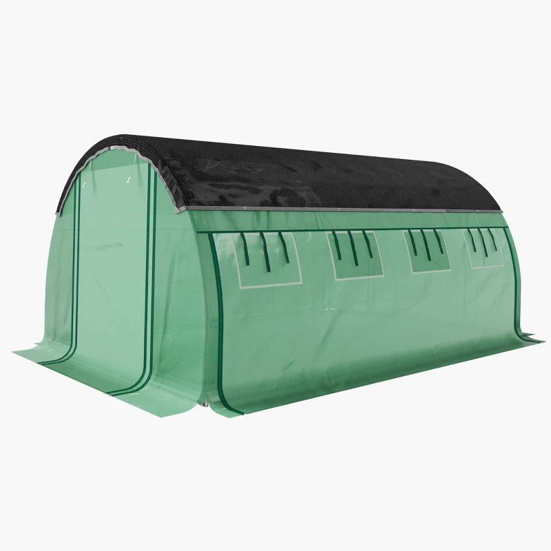 Tunnelväxthus med solskydd 4x3x2 m