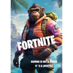 Fortnite Monkey Gamer Plakat