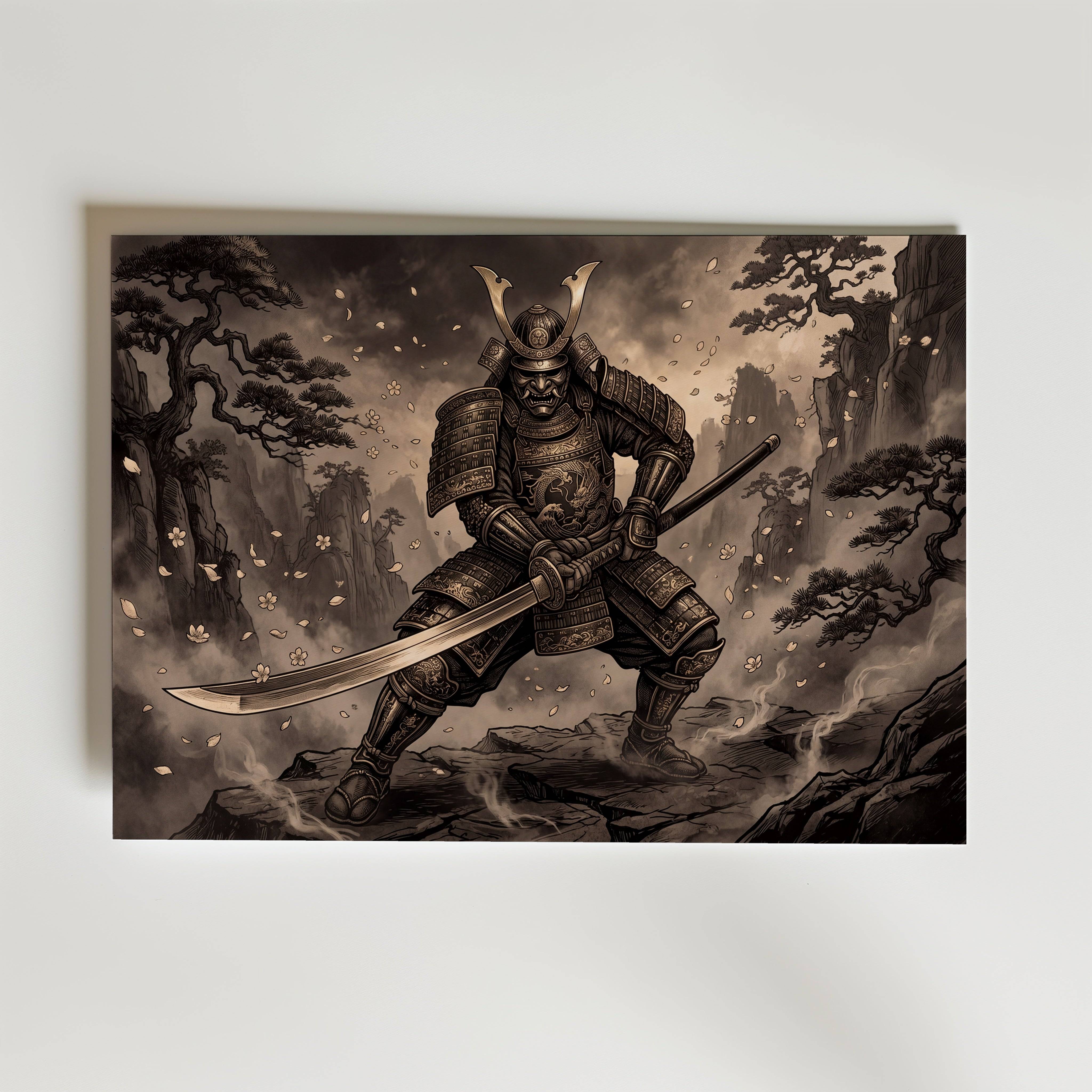 Iron Samurai Poster - Fine Art Poster 100x140 cm