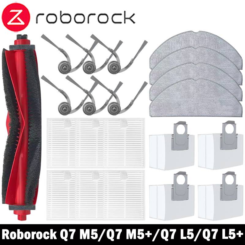 Roborock Q7 M5 / Q7 M5+ / Q7 L5 / Q7 L5+ / Q7 TF / Q7 TF+ / Q7B / Q7T+ Plus Parts Main Brush Filter Mop Cloth Dust Bag