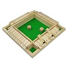 Shut The Box Klassisk Trä Brädspel, Tärningsspel Resa Leksak 4 Spelare Med Förvaringspåse För Matematik Logik Träning Barn Present