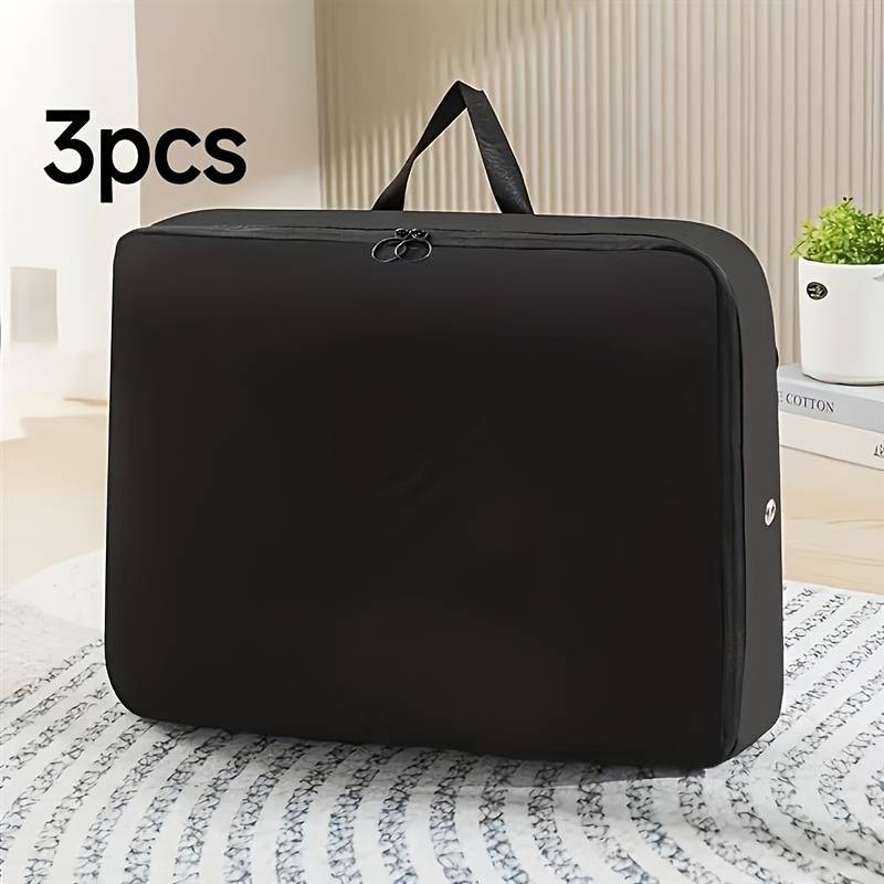 3pcs Compressible Storage Bag, Space Storage Bag, Portable Travel Storage Bag, Large Capacity Storage Cube, Zipper Closure, Luggage Gear, Gifts