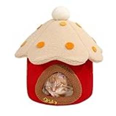 Cat Sleeping Bed | Puppy House Cat Bed | Removable Cushion Cat Bed | Washable Cat Bed | Soft Cat Cave Bed | Durable And Non-Slip Base For Cats To Curl Up In And Sleep