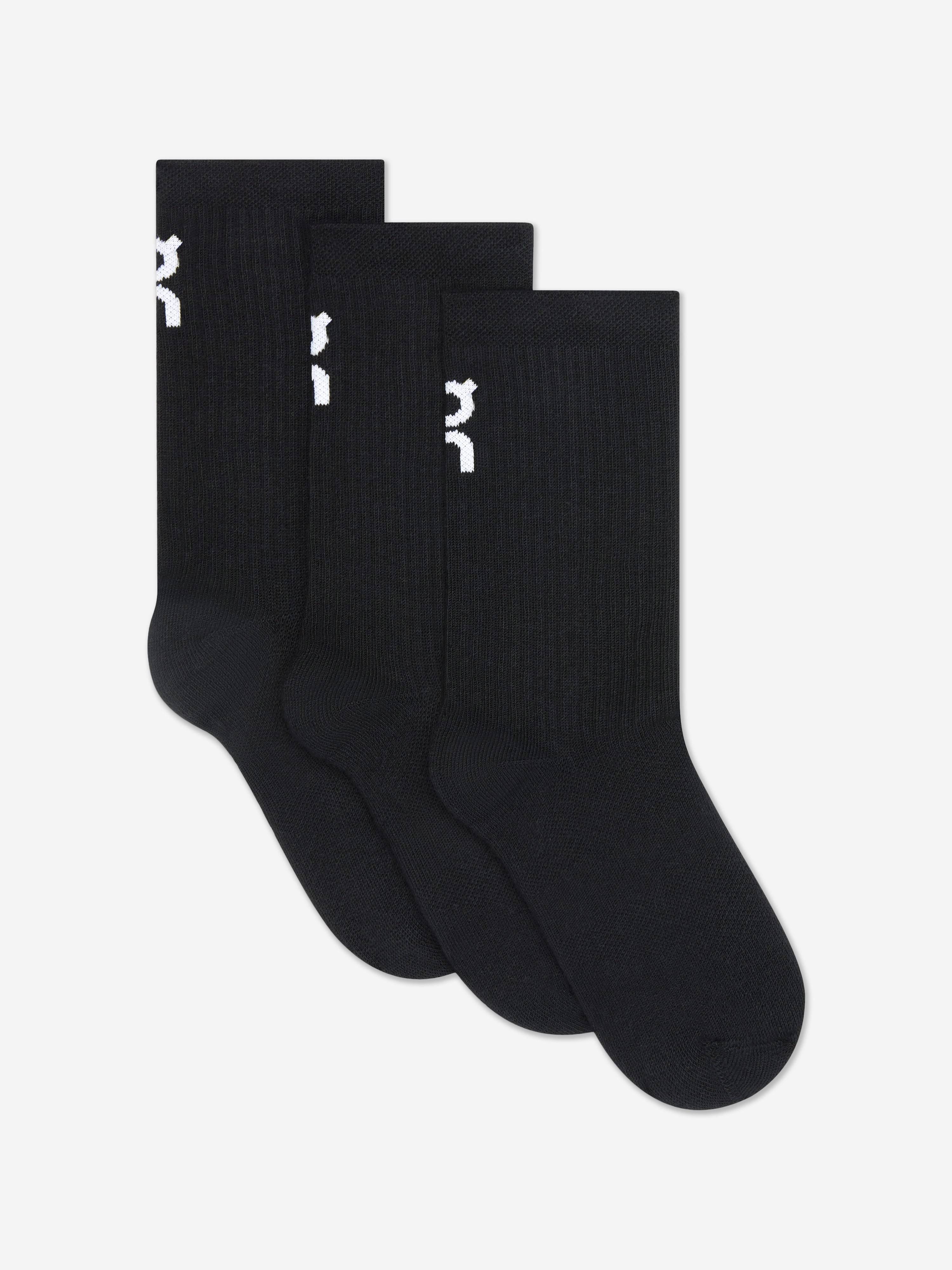 On Running Kids Logo High Socks in Black - Black / EU 33 - 35 UK 1 - 2.5 (EU 33 - 35 UK 1 - 2.5)