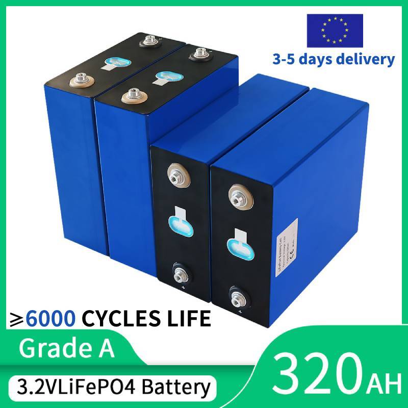3.2V 320AH 310AH LifePO4 Batteri Uppladdningsbart Litiumjärnfosfat Batteripaket DIY 12V 24V För Husbilar Vans Campers EV Båtar black