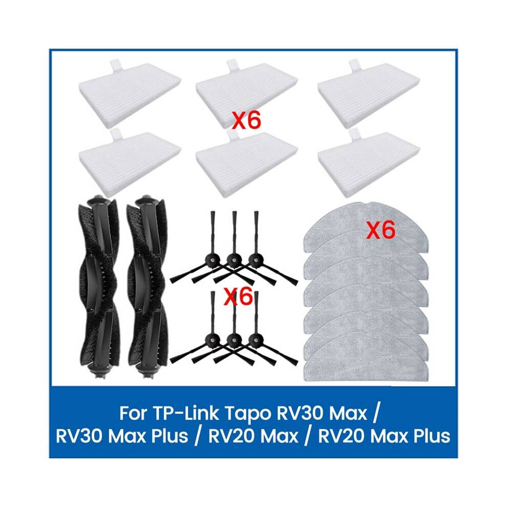 For Tapo RV30 Max/RV30 Max /RV20 Max/RV20 Max Replacement Part Brush Hepa Filter Mop Cloth