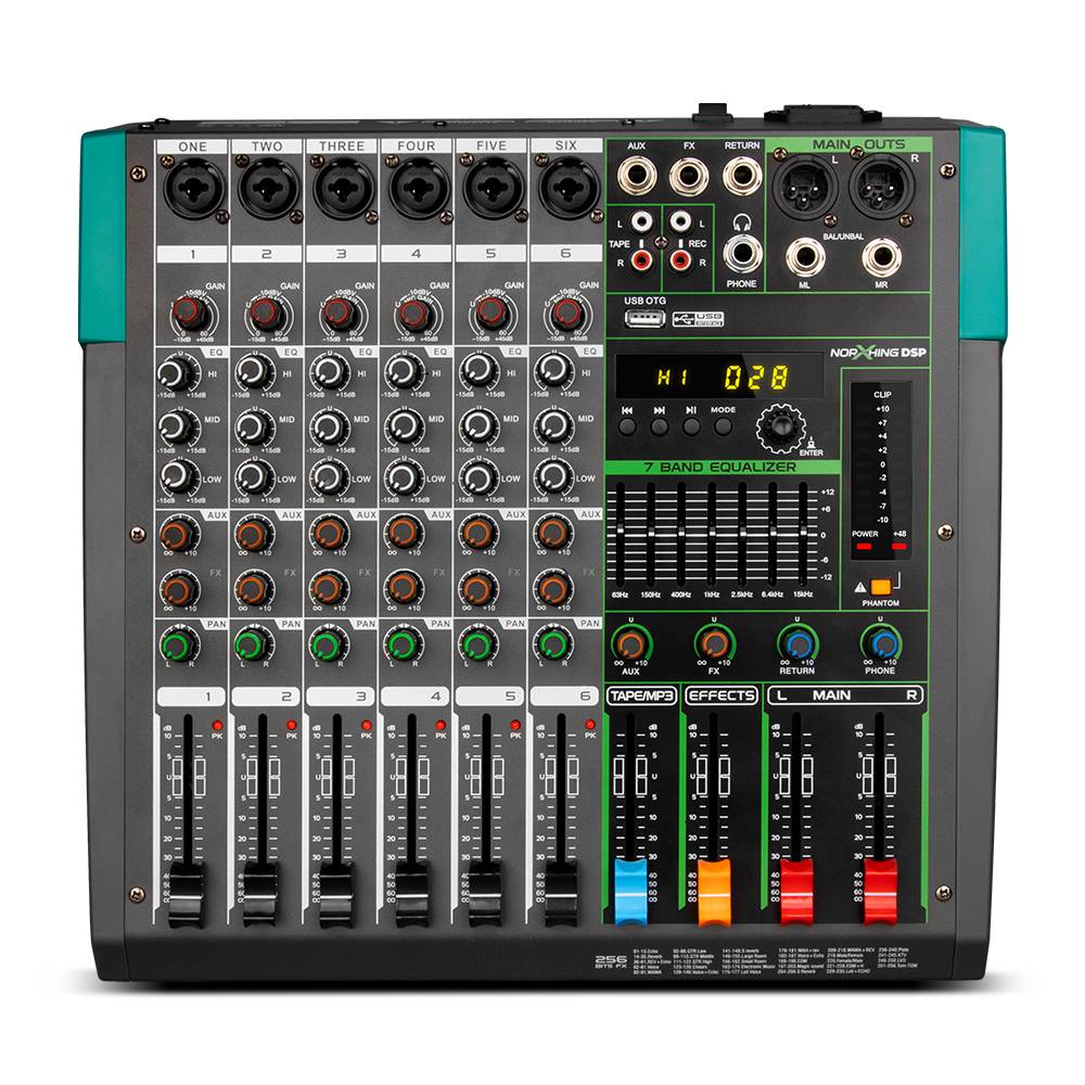 OEM Biner MG6 Professional console mixer Bluetooth/USB Connection 6 Channels Audio Mixer