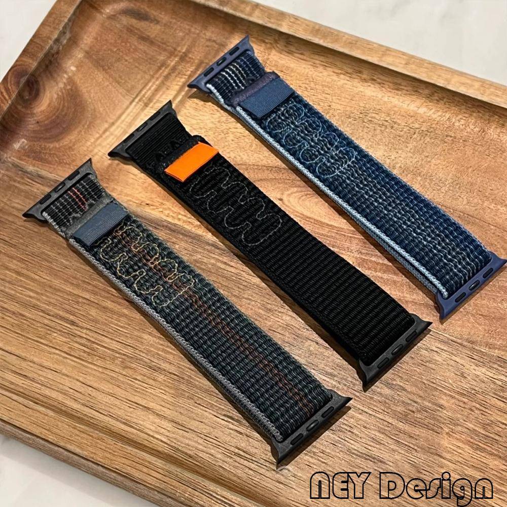 Nylon Sport Loop for Apple Watch Band 49mm 45mm 44mm woven Bracelet iWatch S10 9 8 7 6 5 4 3 se2 Ultra 2 46mm 41mm 42mm Straps 3 black