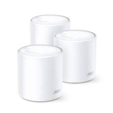 TP-Link Deco X60 Mesh WLAN-set (3-pack), AX3000 Dual Band Router & Repeater (räckvidd upp till 650 m², WPA3, perfekt för stora hus, kompatibel med Amazon Alexa, 6X Gigabit-portar) Vit