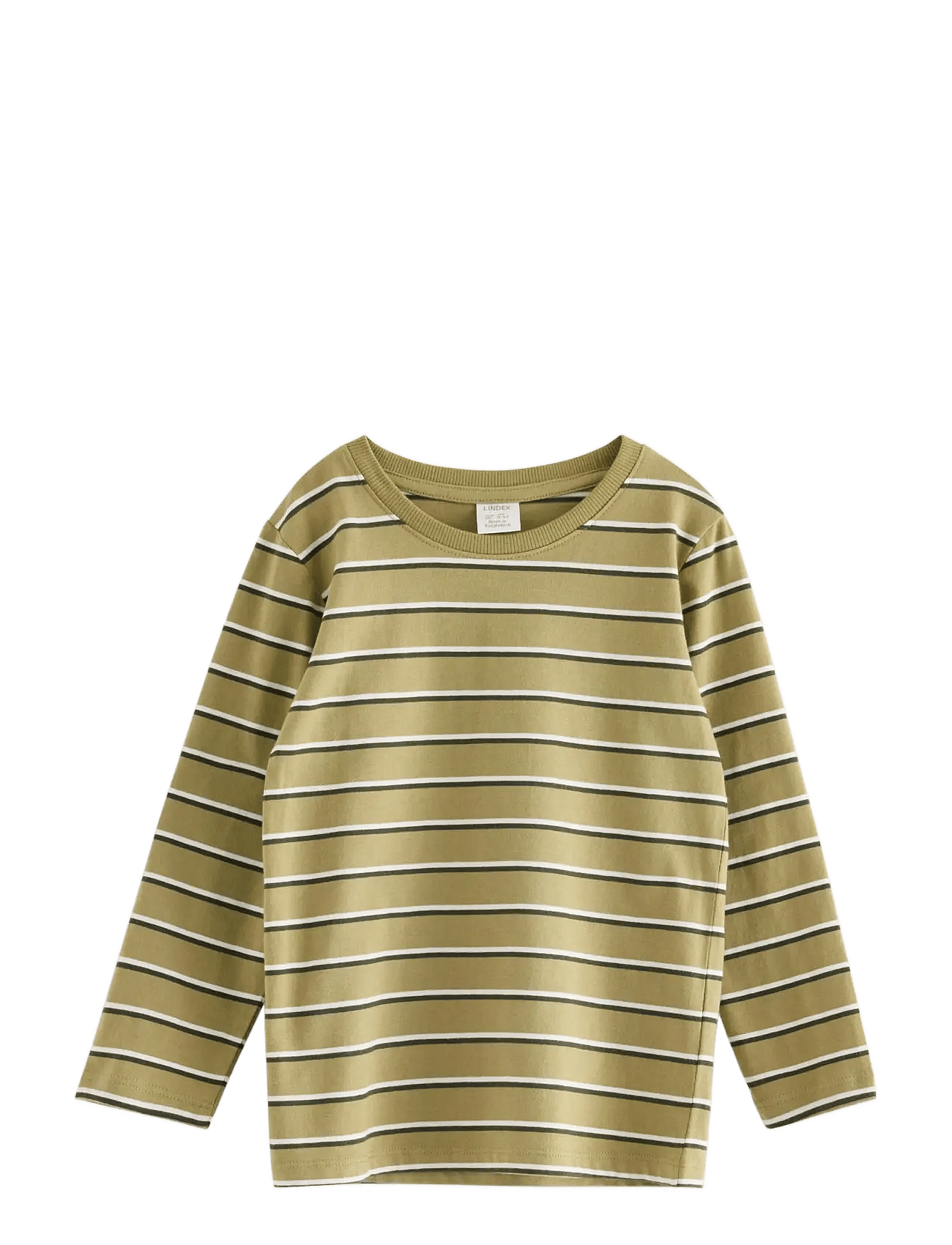 Lindex Striped Long-Sleeved Top - Khaki green - 116