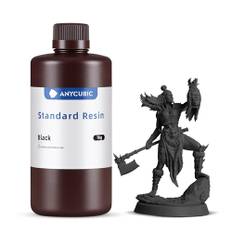 ANYCUBIC 3D Drucker Resin, UV 405nm Standard Rapid Photopolymer Resin, mit Hoher Genauigkeit und Schneller Aushärtung und Hervorragender Fließfähigkeit für den LCD DLP 3D Printer (Schwarz,1000g)