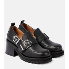 Ganni Feminine faux leather platform loafers - black - EU 40