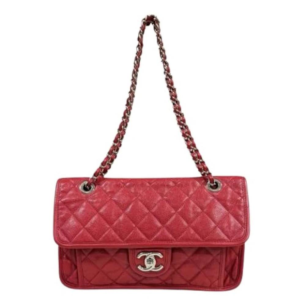 Chanel Vintage Pre-owned Matelasse Skuldertaske - Vintage - Dame - Rød - ONE SIZE - Uld