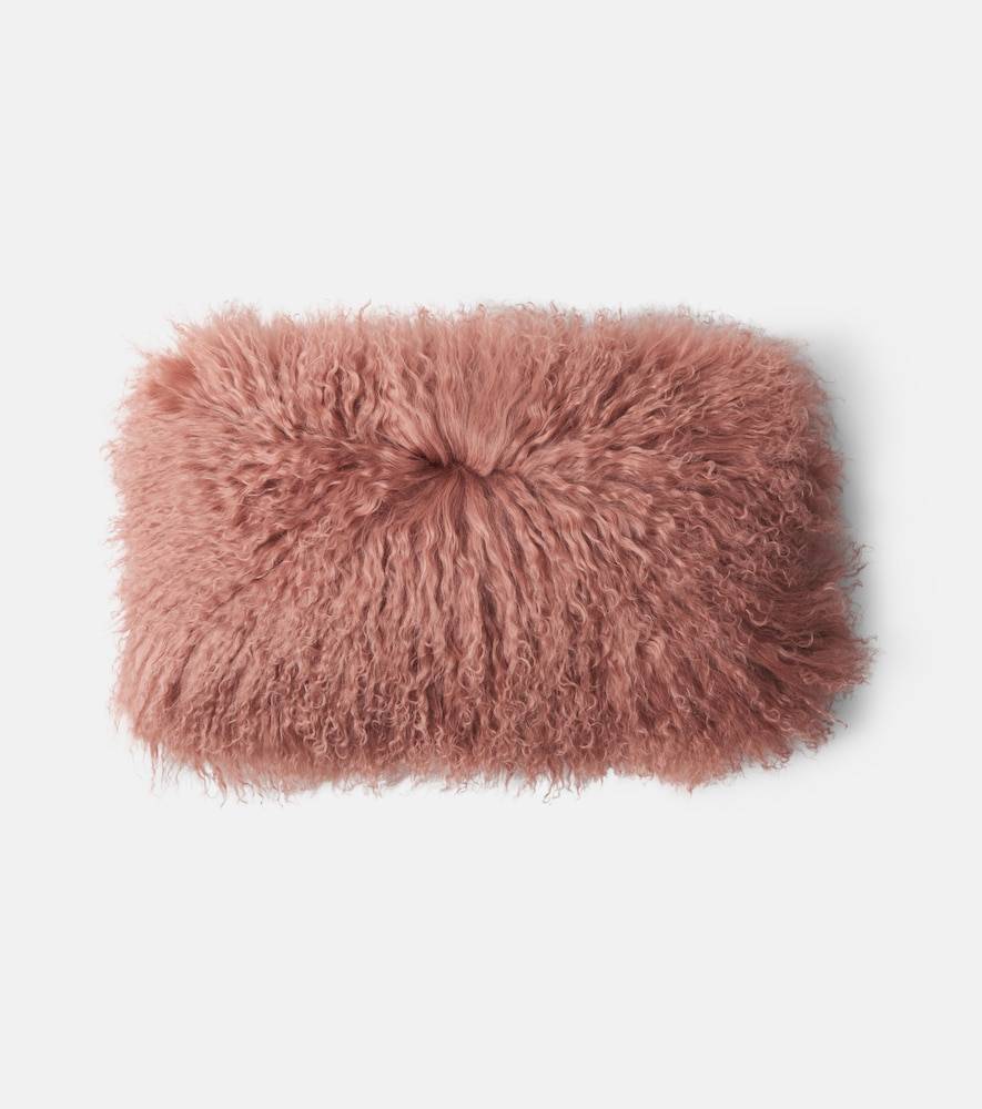 Maison de Vacances Reversible linen and shearling cushion