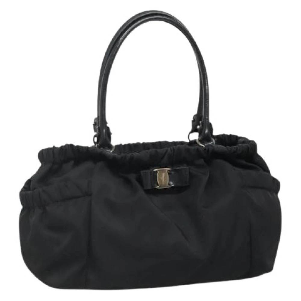 Salvatore Ferragamo Pre-owned Pre-owned nylon hndtasker - Vintage - Dame - Sort - ONE SIZE - Nylon