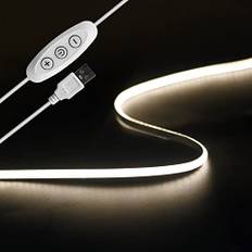 2m USB LED TV bakgrundsbelysning,Tayire 480lysdioder/m naturvit 4000K dimbar LED remsa 5V,CRI90+ 4mm COB LED remsor LED strip ljuskedja för TV-bakgrundsbelysning, skåp, gör-det-själv dekoration