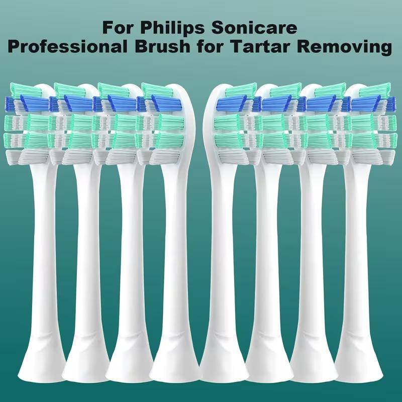 4-20 st Ersättningsborsthuvuden Kompatibla med Philips Sonicare och Fler Klick-på Elektriska Tandborsthandtag, Vita
