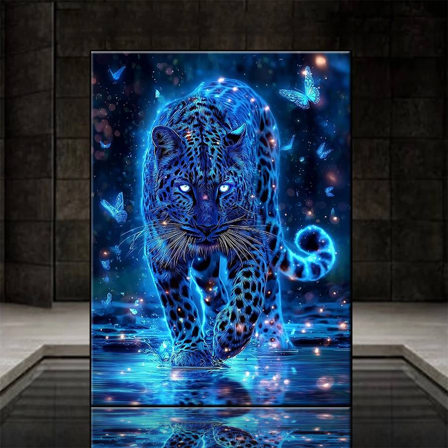 Diamond Embroidery Picture Kit New Fantasy Forest Animal Leopard Art Diamond Painting Full Drill Mosaic Cross Stitch Wall Art