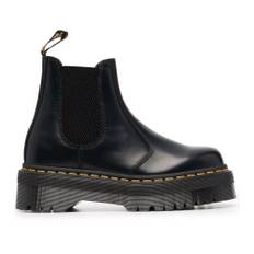 Dr. Martens, Skor, Dam, Svart, 36 EU, Läder, Svarta Läder Platform Chelsea Boots