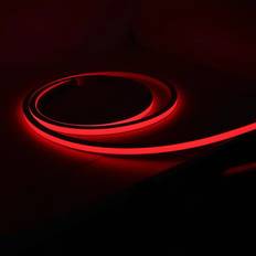 AnyCut Neon Flex 10x10 Rød LED strip - 5m, 8W/m, 12V, Ingen klippeafstand
