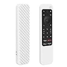 Silikonskydd för Sony RMF-TX800U RMF-TX900U Voice Remote Contorl 2022, X80K X90K X95K-serien TV fjärrkontroll halkfri silikon skyddande hud lyser i mörkret med snodd (vit)