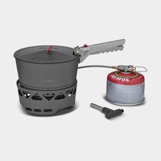 Gasblus Primus PrimeTech Stove Set, 2000 W, med piezo-tænder + 2 gryder (2 x 1.3 liter) + 1 låg med dørslag + gribetang + opbevaringspose, + Winter Gas (230 gram)