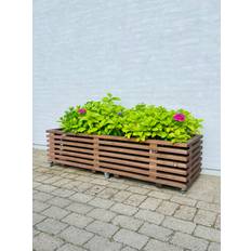 Plantekasse af Traller | Brunbejdset | 170 cm / 43 cm (7 Lægter)