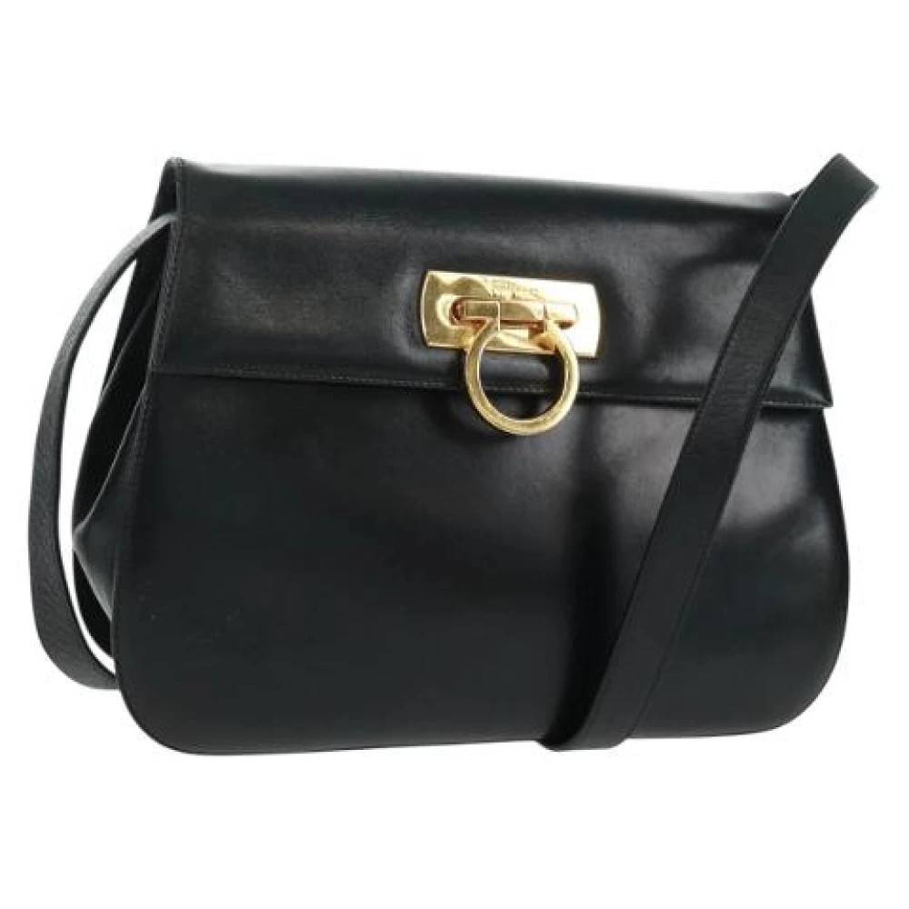 Salvatore Ferragamo Pre-owned Pre-owned Leather Shoulder Bag - Vintage - Dame - Sort - ONE SIZE - Uld