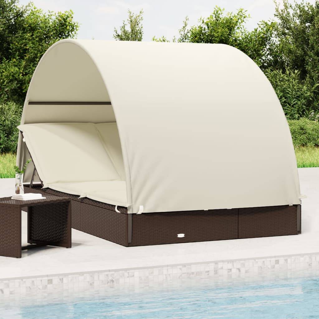 2-Personers Soleng Rundt Tag 211x112x140 Cm Polyrattan - Brun