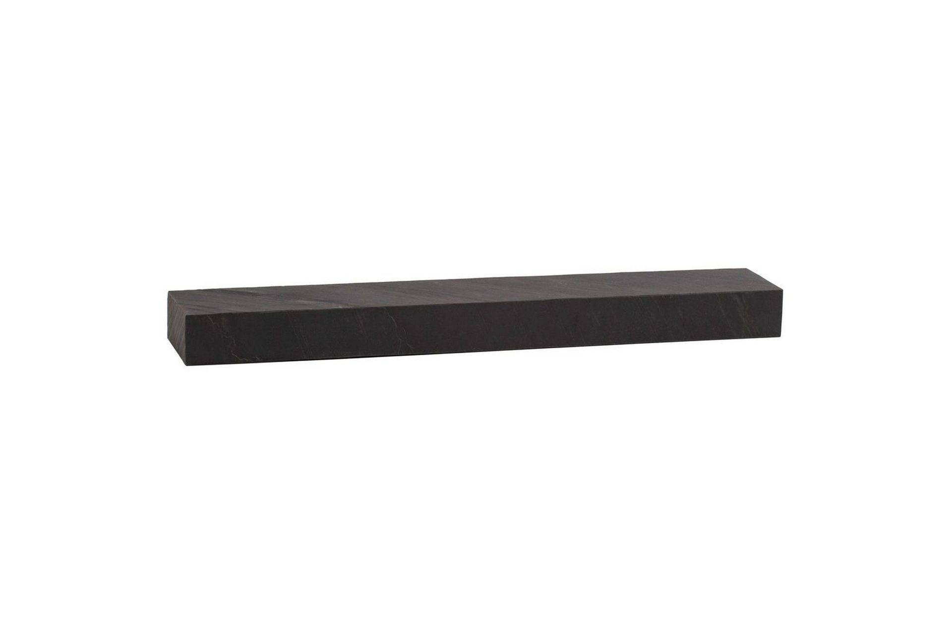 Wohnling Vägghylla svart stenoptik, väggmonterad, svävande hylla, modern loftstil 120 cm - Grå