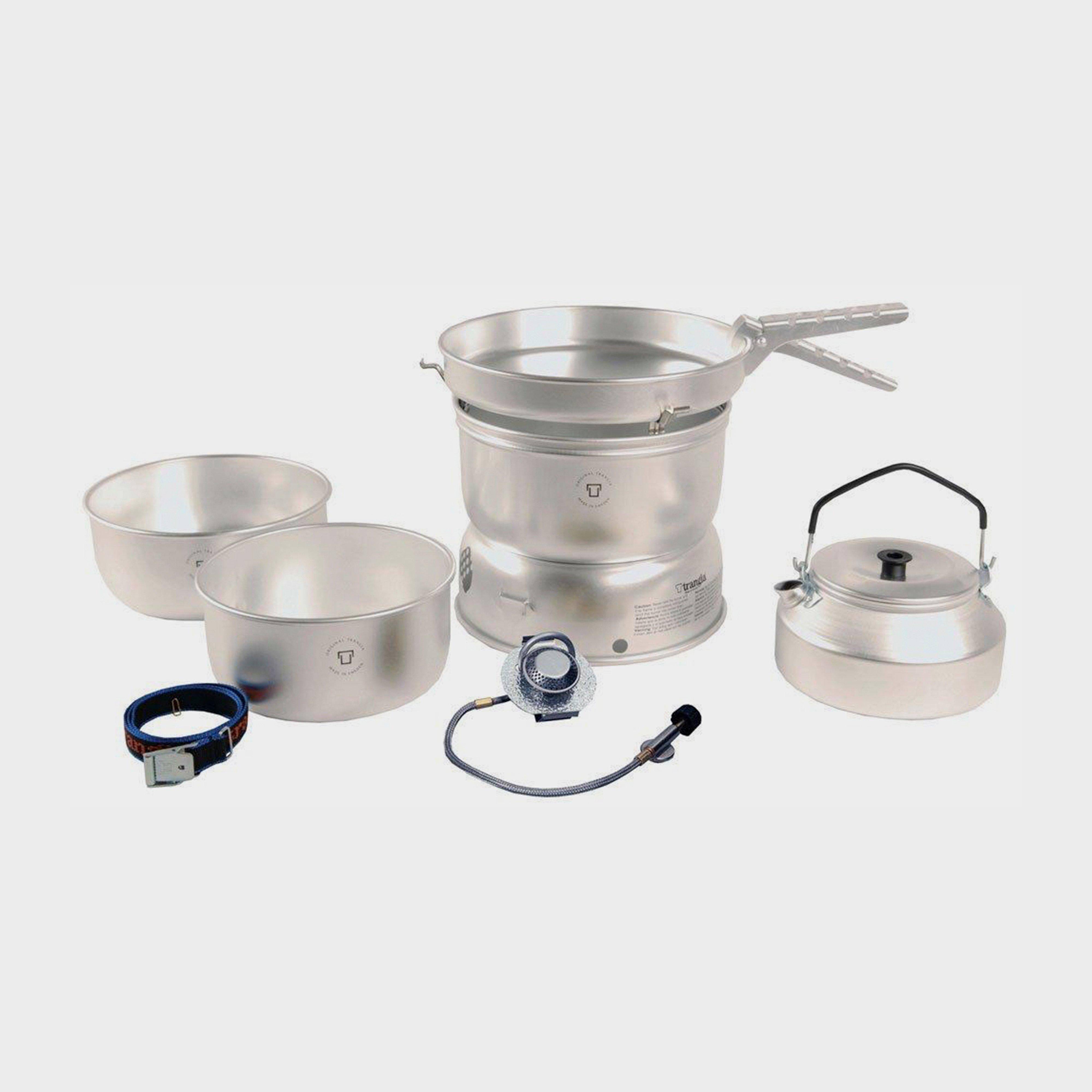 Trangia 25-2 GB Stove with Alloy Pans, Kettle & Gas Burner, Silver