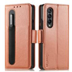 Plånboksfodral med RFID-blockerande kreditkortshållare för Samsung Galaxy Z Fold 3 5G, Flip Book PU-läderfodral