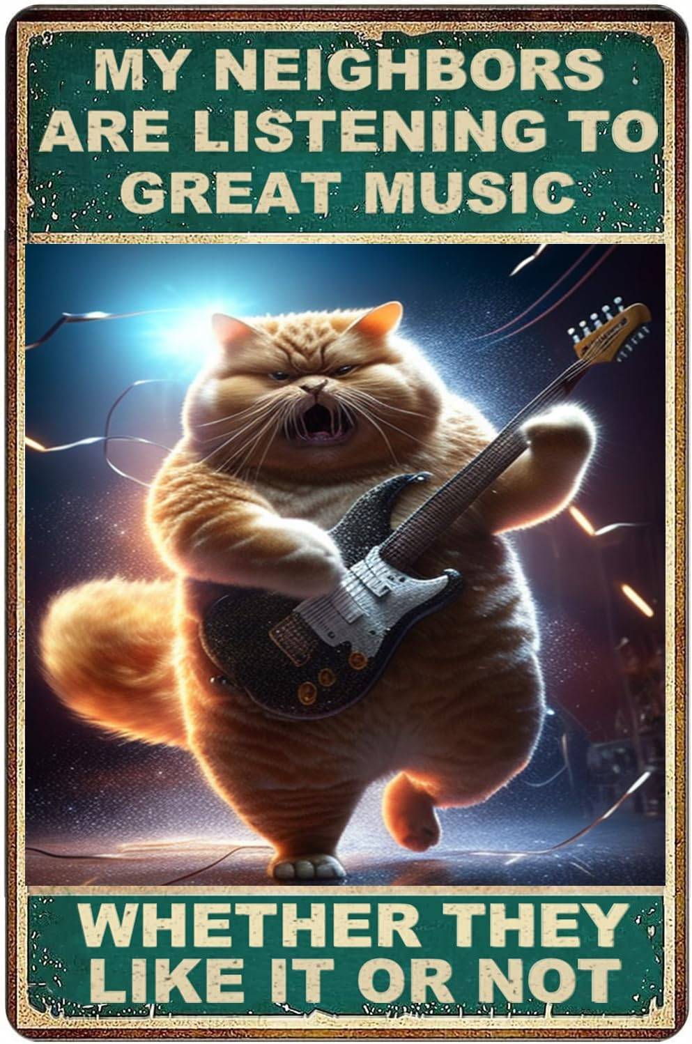 Vintage Music Decor,My Neighbors Are Listening To Great Music Retro Wall Art,Gift For Music Enthusiasts,Office Decor House  sign
