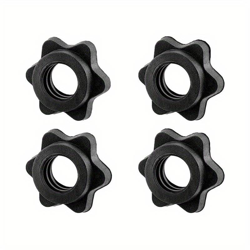 4pcs Dumbbell Collars 1 Inch Dumbbell Hex Nut Barbell Collar Clamps Weight Clips For Dumbbells, Spinlock Collars For 1 Inch Standard Barbells Bars Sports Weight Lifting Fitness