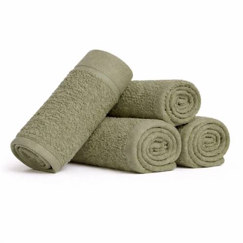 Bomulds vaskeklude - 100% bomuld - Vaskeklude 30x30 cm - 4-pak - Valmue - Lysegrøn