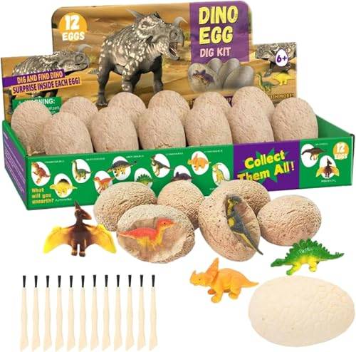 Dino utgrävningsset för barn, dinosaurier ägg att gräva ut dinosaurier adventskalender, dinosauriefigurer för barn, pojkar, flickor från 6 7 8 9 10 år