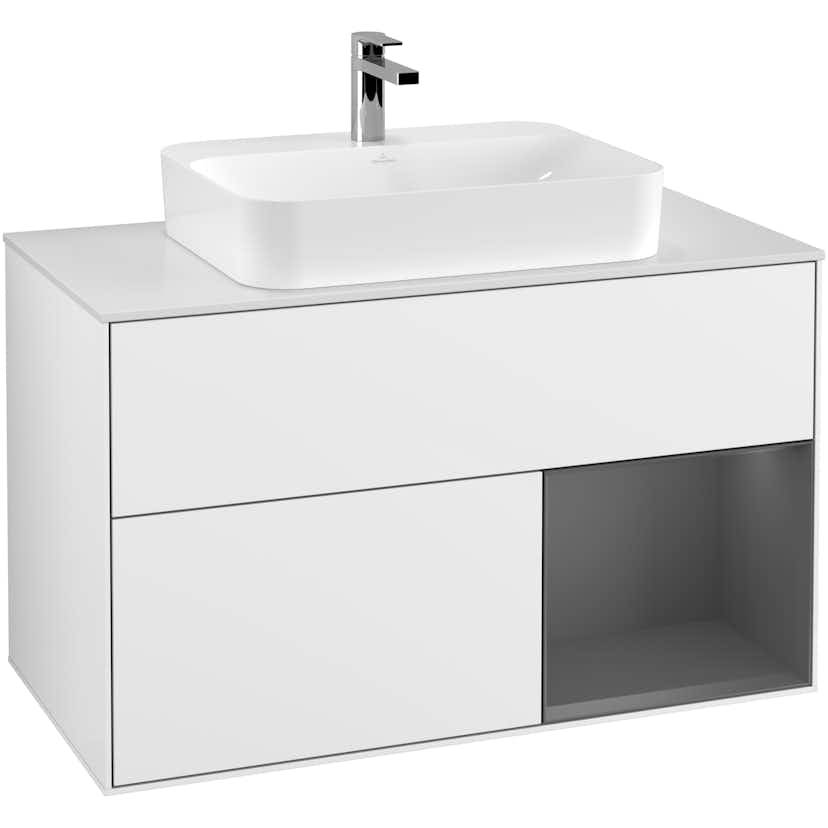 Tvättställsskåp Villeroy & Boch Finion med 2 Lådor Hylla och Bänkskiva för Ytmonterat Tvättställ
