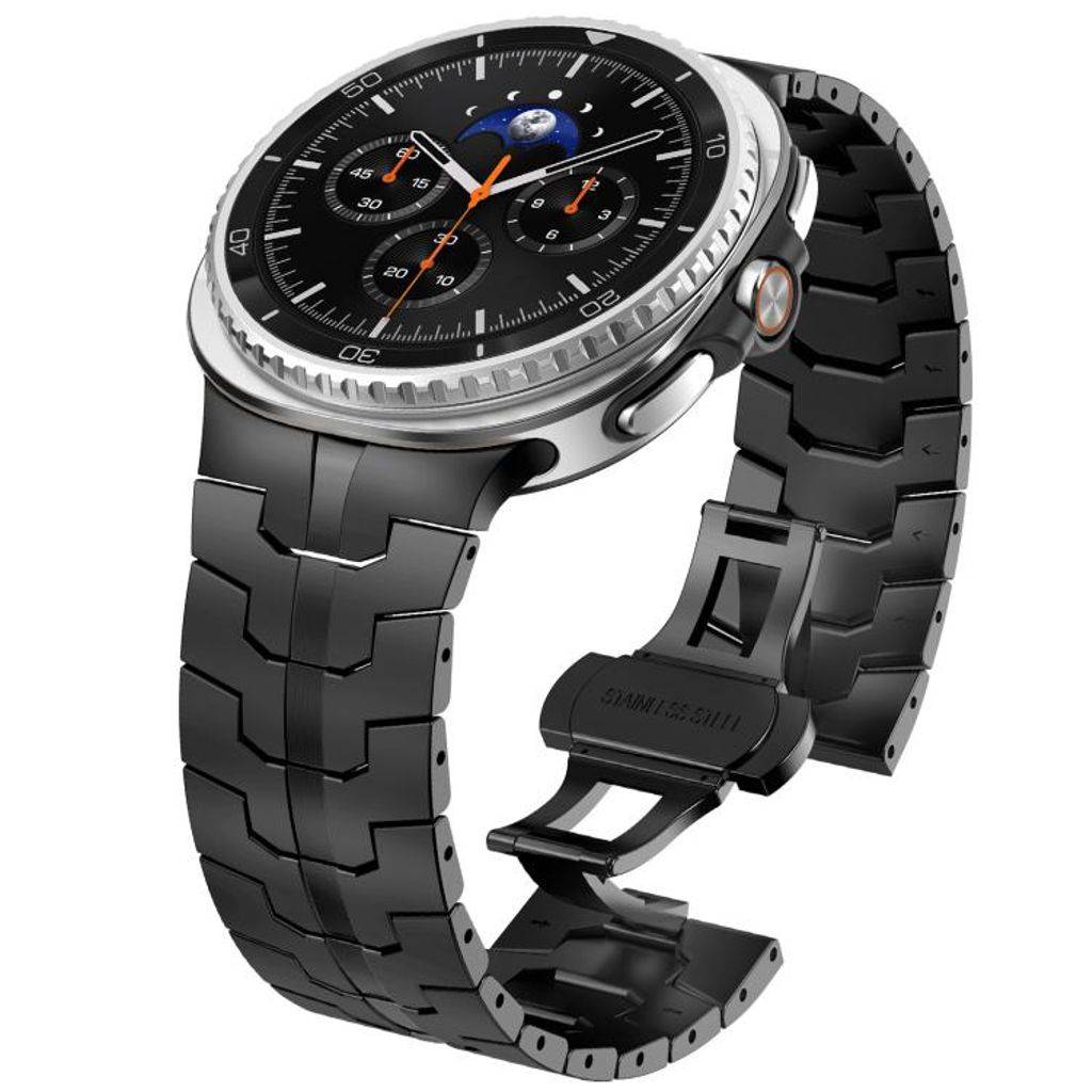 Samsung Galaxy Watch8/Watch8 Classic Urrem Rustfrit Stål – Sort