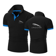 Jaguar polo - Str S-XXL - Sort & Blå X-LARGE - Hurtig levering