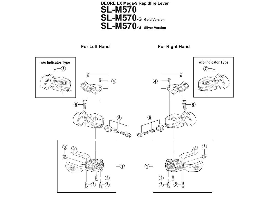 Shimano indikator unit højre 9 gear til SL-M570.