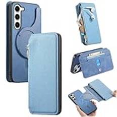 Telefon Flip Case Compatible with Samsung Galaxy S23 Plus Case Detachable Wallet Case with Card Holder, PU Leather Magnetic Snap Flip Zipper Wallet Phone Case Compatible with Samsung Galaxy S23 Plus T