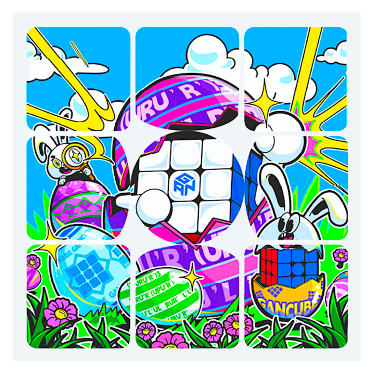 GAN Cube Easter Stickers for 3x3 Speedcubes - Rubiks Kub