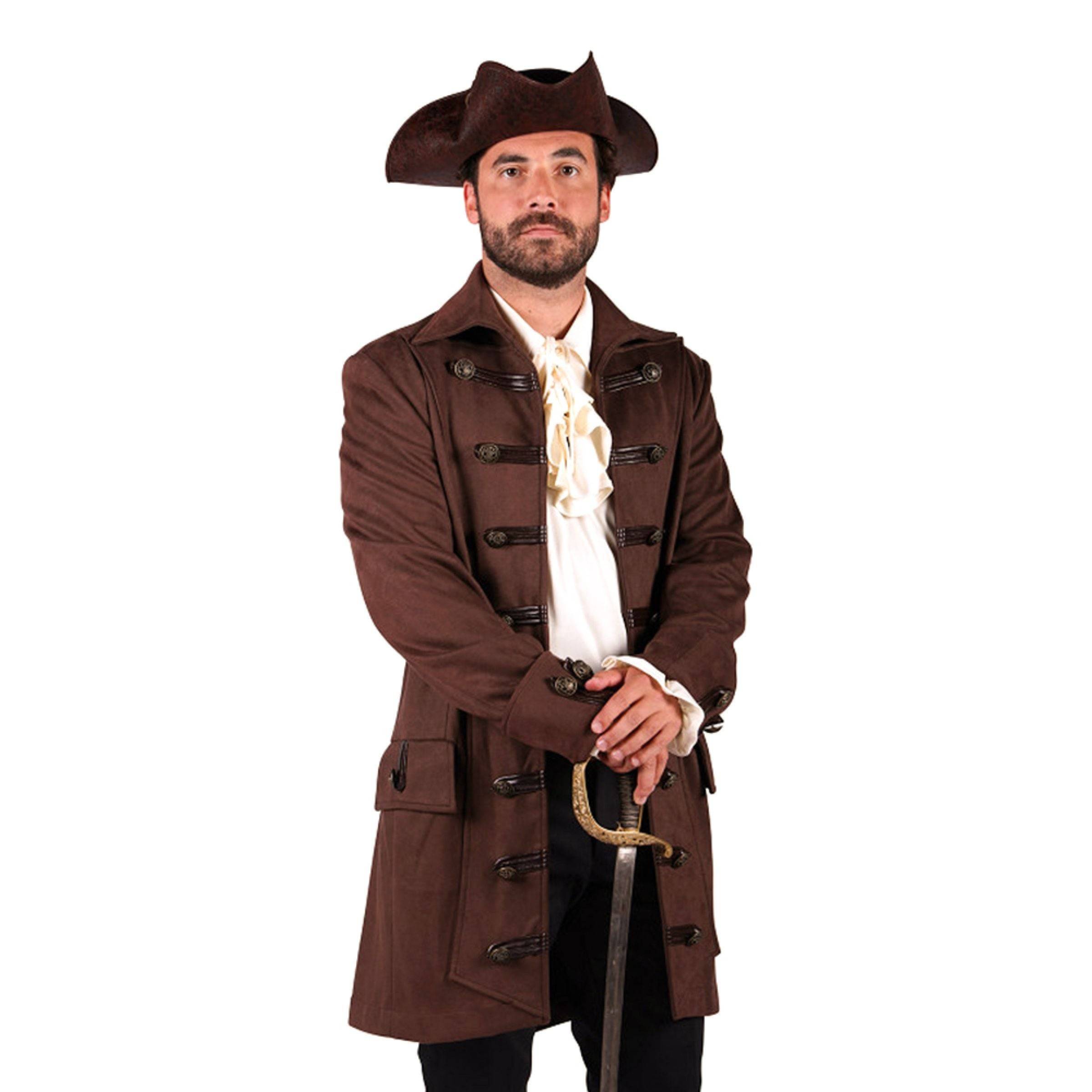 Piratjakke Brun Herre Deluxe - Large