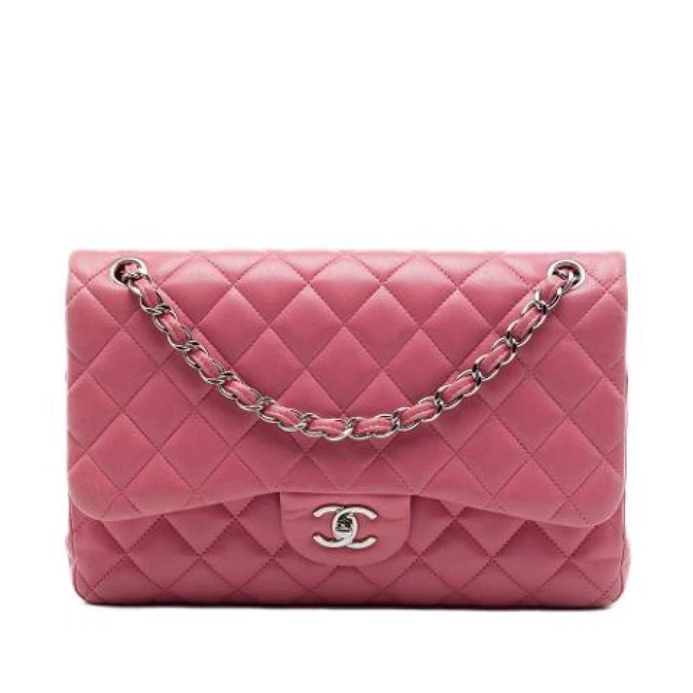 Chanel Vintage Pre-owned Classic Double Flap Skuldertaske - Vintage - Dame - Lyserød - ONE SIZE - Uld