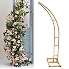 Curved Flower Balloon Frame, Wedding Arch Stand, Arch Photography Backdrop Stand, Metal Wedding Arches for Ceremony Birthday Party Anniversary Decor,Gold,2.1m+2.4m