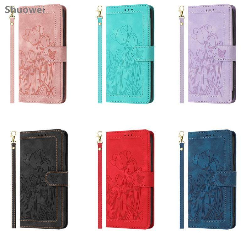 För Samsung Galaxy S8 S9 S10 S10E S20 S21 Plus Ultra FE S22 Fodral Plånbok Läder Flip Fodral Korthållare Skydd blå
